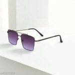 Retro Rectangular Aviator Sunglasses Premium Glass Lens Flat Metal Sun Glasses Men Women