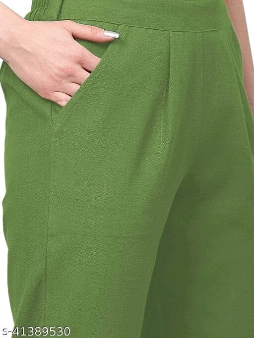 Buy Trou Saga Green Casual Trouser for Women Online - Chique